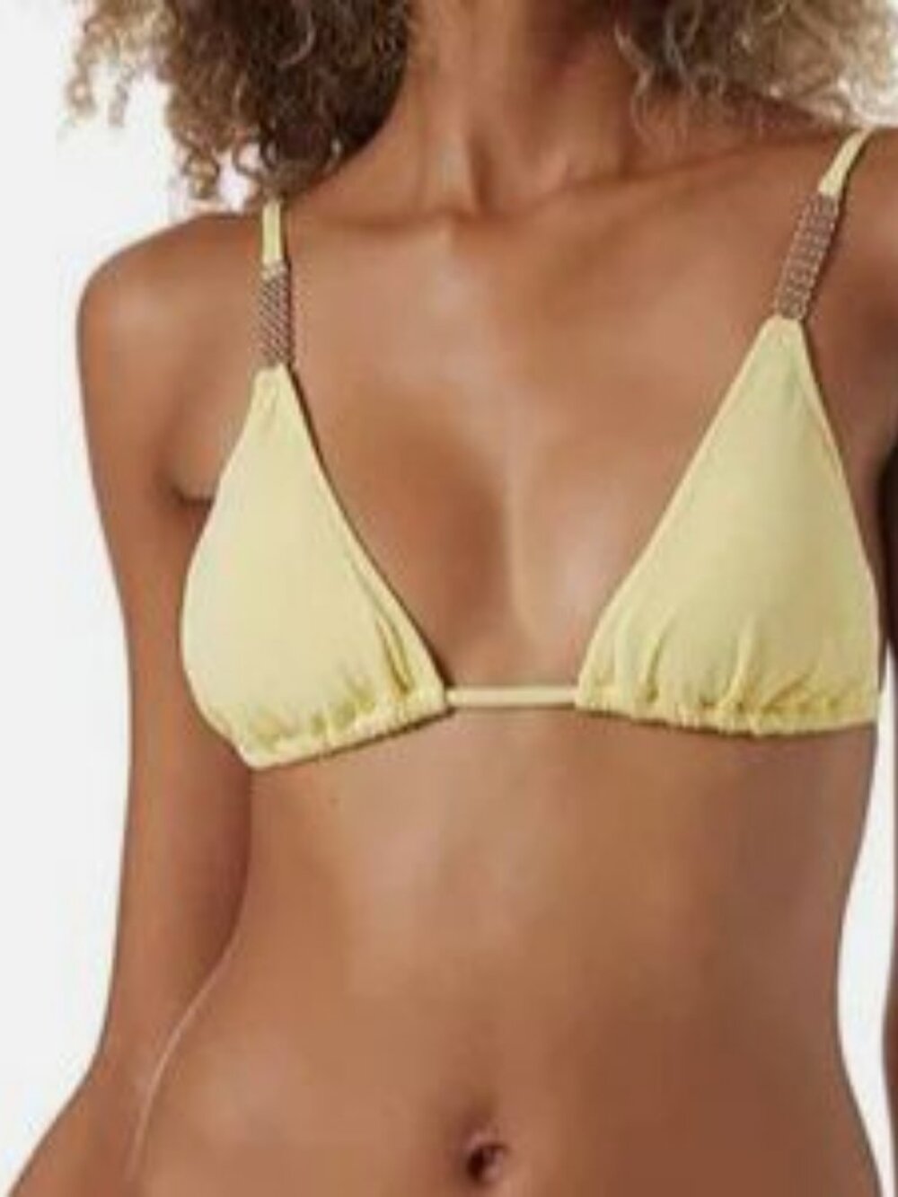 Melissa Odabash Women's Yellow Maldives Triangle Bikini Top Swimwear Size 10